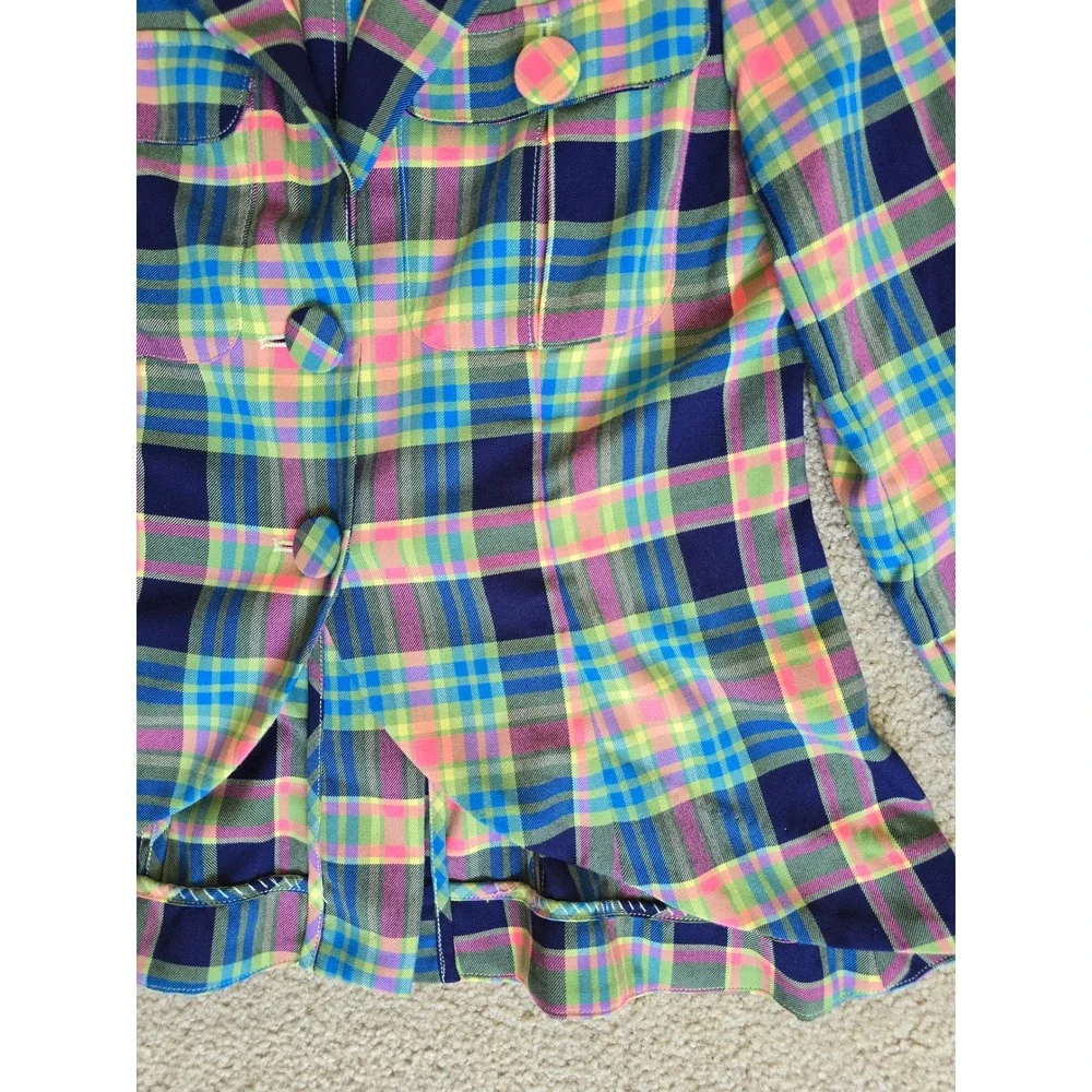 GRLFRND Loren Plaid Jacket Blazer in Multi‎ Plaid Maximalist Size Small